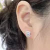 Explosiones extranjeras transfronterizas de ebay Moda coreana Joker aretes de cristal cuadrado aretes de circonita AAA de alta gama al por mayor