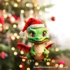 Colgante decorativo de elfo dinosaurio para árbol de Navidad nuevo transfronterizo, plano acrílico, decoración navideña para el hogar, regalo