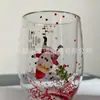 Árvore de Natal Criativa Camada Dupla Vidro Borossilicato Copo de Água Fluxo Camada Dupla Design Criativo Copo de Leite em estoque Venda por Atacado
