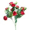 10 Ramilletes Artificiales de Rosas Diseño de Escena de Boda Decoración para Hogar Hotel Adornos de Flores Artificiales Transfronterizos Venta al por Mayor