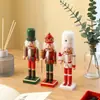 Conjunto Europeu de Quebra-Nozes de Natal Pequenos Enfeites Figura de Madeira de Uso Duplo Decoração Suspensa para Sala de Estar e Janela Decorações de Feriado