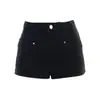 Yechuan # Pantalones Cortos de Mezclilla Rectos y Picantes Estilo Americano para Mujer, Verano Cintura Baja Adelgazantes de Línea A Hot Pants.
