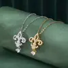 Collar de Plata de Ley S925 Flor de Iris Diamante Temperamento Femenino Nicho Moda Nacional Flor Moda Cadena para Clavícula Versátil Joyería para Mujer