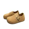 Zapatos de mujer de cuero suave, ultra suaves, con suela gruesa, completamente cerrados, estilo Birkenstock, colección de otoño 2026, mocasines sin cordones
