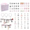 Conjunto de Pulseiras de Contas Desenho Animado DIY para Crianças Cristal Rosa Caixa de Presente Conjunto DIY de Joias Infantis