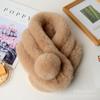 Bufanda nueva de otoño e invierno para mujer, bufanda de imitación de piel de conejo Rex, bufanda gruesa y cálida de tres tubos, bufanda de estilo coreano, fabricantes de bufandas