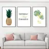 Pintura Decorativa para Sala de Estar Estilo Nórdico Planta Verde Fresca Flores Mural Celebridad de Internet Pared de Fondo para Sofá Dormitorio Sencillo