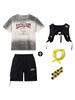 Hip-Hop Street Dance Moda Infantil Roupas terno Meninos Cool Crianças Hiphop Solto Meninas Mostrar Mesa Performance Roupas