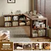 Mesa consola de entrada de madera maciza estilo mediados de siglo, mesa decorativa de pared para pasillo, mesa larga frente a la puerta, escritorio para uso doméstico