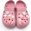 Conjunto de 12 Peças da Série Flores Fofas de Charms para Sapatos Resina DIY Decorações de Acessórios para Sandálias e Chinelos
