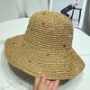 Sombrero de playa japonés dulce y versátil, sombrero de paja para mujer, para vacaciones en la playa, de verano, plegable, para el sol, para lavabo