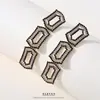 Brincos de Corrente Longa com Garras Exageradas Elegantes de Prata S925 com Strass para Mulheres Brincos com Franjas de Diamante Colorido Europeus e Americanos Brincos da Moda