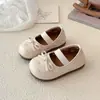 Zapatos de piel para niña 2026 nuevo modelo zapatos de princesa bordados para niños zapatos Mary Jane poco profundos con lazo para niñas, adecuados para todas las estaciones