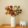 Nueva Flor Artificial de Crisantemo Pequeño de Múltiples Cabezas Estilo Chino Rama Única Flor de Tela de Seda Arreglo de Flores Artificiales de Gama Alta Ramo Suave