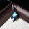 Pedra da Lua Labradorita Natural Gota de Água Pedra Lunar Azul Pedra Bruta Pingente Forma Livre Joia Colar de Cristal Acessório