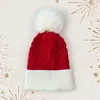 Gorro de Punto Cálido con Pompón Popular Transfronterizo Europeo y Americano para la Temporada Navideña, Logo Personalizable, Gorro Navideño Cálido a Prueba de Viento de Otoño e Invierno