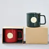 Caneca com selo de cobre Caneca de cerâmica coreana Caneca de café para casal Caneca para beber no escritório e em casa Caneca para chá da tarde Caneca de Leite