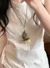 Verano Relajante~Collar Colgante de Cesta de Ratán Piña para Mujer, Accesorio de Cuello Estilo Vacaciones Bohemio con un Toque de Alta Gama