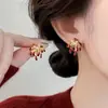 Pendientes de plata de ley S925 estilo coreano de lunares con lazo 2026 nuevos de moda populares versátiles de alta gama hermosos pendientes para mujer