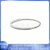 Pulsera Pandora de Cobre Blanco Plateado 925 Incrustada con Diamantes Pulsera de Cadena Hueso de Serpiente de Cabeza Redonda para Cuentas DIY Joyería Transfronteriza Europea y Americana