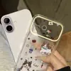 Funda de teléfono de gatito graffiti adecuada para Apple 17 iPhone 16 Pro Max, funda suave de TPU con ventana de visualización grande