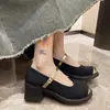 Zapatos Mary Jane bajos con un tacón grueso inspirado en Chanel, zapatos de tacón alto retro franceses 2026, otoño negro