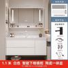Gabinete de Baño Integrado de Cerámica de Roble Crema Lavabo Combinado Lavabo de Baño Lavabo