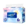 Papel Higiénico Serie Colorida Jie Rou 3 Capas 100 Hojas 6 Paquetes 1 Bulto Sin Aroma Económico para el Hogar Paquete al por Mayor