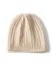 Gorro de Cachemira para Niños 100% Cachemira Pura Otoño e Invierno Nuevo Trenzado Color Sólido Rizado Cálido Tejido de Punto Moda