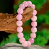 Pulsera de Perlas de Kunzita Morada de Moda Europea y Americana para Mujer, Pulsera Elástica Versátil de Jade Morado Hecha a Mano, Joyería de Comercio Transfronterizo