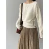 Suéter de punto Jiangzuo con botones laterales, estilo Melard, estética de viejo dinero para mujer, top ajustado de estilo francés con un look sofisticado, para mujer L728