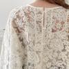 Exportación Japonesa y Coreana Verano Nuevo Cuello Redondo Abertura Encaje Floral Camisa de Encaje Top de Mujer