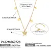 Corrente de Clavícula Pendente em Y Francês Nicho Coração Estrela Borboleta Aço Inoxidável 316L Banhado a Ouro 18K Colar para Mulheres