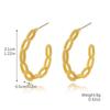 Aretes Europeos y Americanos Transfronterizos de Amazon en forma de C 25 Comercio Exterior Simples Aretes de Tuerca Metálicos con Gota de Agua Aretes Metálicos Lisos Exagerados