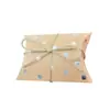 Caixa de doces para casamento Papel Kraft estampagem caixa travesseiro caixa de doces retro europeia caixa de doces criativa caixa de presente atacado