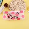 Estuche de Lápices de Gato de Dibujos Animados Transparente de PVC Bolsa de Papelería Bolsa de Suministros Estuche de Lápices Lindo Estuche de Lápices de Leche Valor Alto Ins