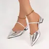 Sandalias Baotou para Mujer 2026 Nuevo Verano Sencillas Punta Fina Tacón Cuadrado Sandalias para Mujer Tacón Alto Correa Fina Moda Zapatos de una Sola Tira Talla Grande