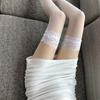 Calcetines de encaje antideslizantes de silicona por encima de la rodilla para mujer, sexys, ultrafinos, de seda y con gancho.