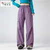 Pantalones Blancos para Senderismo Woodpecker para Mujer, Talla Petite, Pantalones Deportivos tipo Paracaídas de Estilo Ropa de Trabajo, Pantalones Rectos Casuales a Prueba de Viento e Impermeables