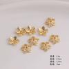 18K banhado a ouro com zircônio branco simples all-match contas de flores suporte de flores colar pulseira jóias acessórios material DIY