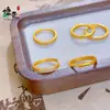 Anillo Dorado Antiguo Brillante con Tachuelas de Diamante para Mujer, Lujo Ligero, Diseño de Nicho de Alta Gama, Anillo Apilable para Dedo Índice