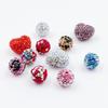 Bola de diamante incrustada con cuentas de cristal de pedrería, cuentas con agujero, cuentas espaciadoras, hechas a mano, material para colgante de pulsera de mano, accesorios de joyería DIY al por mayor