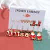 Pendientes de campana con copos de nieve de la serie navideña, combinación de traje, comercio exterior, gran oferta, pendientes de alce con gotas de aceite de dibujos animados para hombre mayor, mujeres