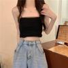 Camisola sexy feminina 2023 Verão novo colete roupa exterior doce garota quente top curto sem mangas