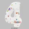 Balões de Folha de Alumínio Brancos com Número Impresso para Aniversário, Versão Americana de 32 polegadas, para Crianças e Bebês, Decoração de Primeiro Aniversário, Adereços para Fotos ao Ar Livre