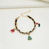 Pulsera de Navidad Nueva Europea y Americana Colgante de Árbol de Navidad Muñeco de Nieve Muleta con Aceite de Goteo Pulsera de Cadena Multicapa Joyería para Mujer