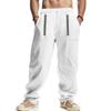Pantalones deportivos casuales de hip-hop de pierna ancha sueltos de lino transpirable para hombre de cuatro estaciones transfronterizos europeos y americanos