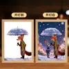 Marco de Fotos 2D de Anime de Conejo y Zorro Regalo para Dormitorio Escritorio Luz de Noche para Novio/Novia Pintura Iluminada