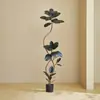 Plantas Verdes Artificiales, Árbol de Caucho Negro de Lujo de Alta Gama, Higuera de Hoja de Violín, Árbol Falso Decorativo de Piso para Interiores Sala de Estar