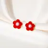 Pendientes de Perla Coreanos de Alta Gama 2026, Aguja de Plata Estilo Vintage Chanel, Diamante Multicolor Estrella de Ocho Puntas, Pendientes de Botón, Venta al por Mayor